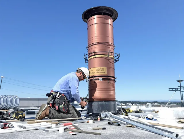 Installed chimney liner by Danbury Chimney Sweep in Danbury, CT