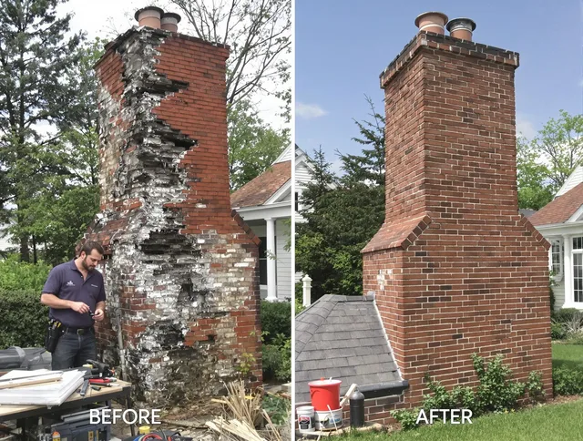 Danbury Chimney Sweep performing a full chimney restoration in Danbury, CT