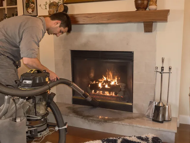 Routine fireplace upkeep by Danbury Chimney Sweep in Danbury, CT